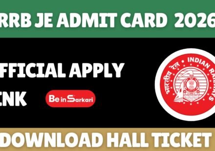RRB JE Admit Card 2026 Out – Download Hall Ticket