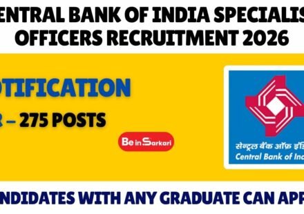 Central Bank of India Specialist Officers Recruitment 2026