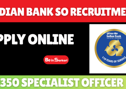 Indian Bank SO Recruitment