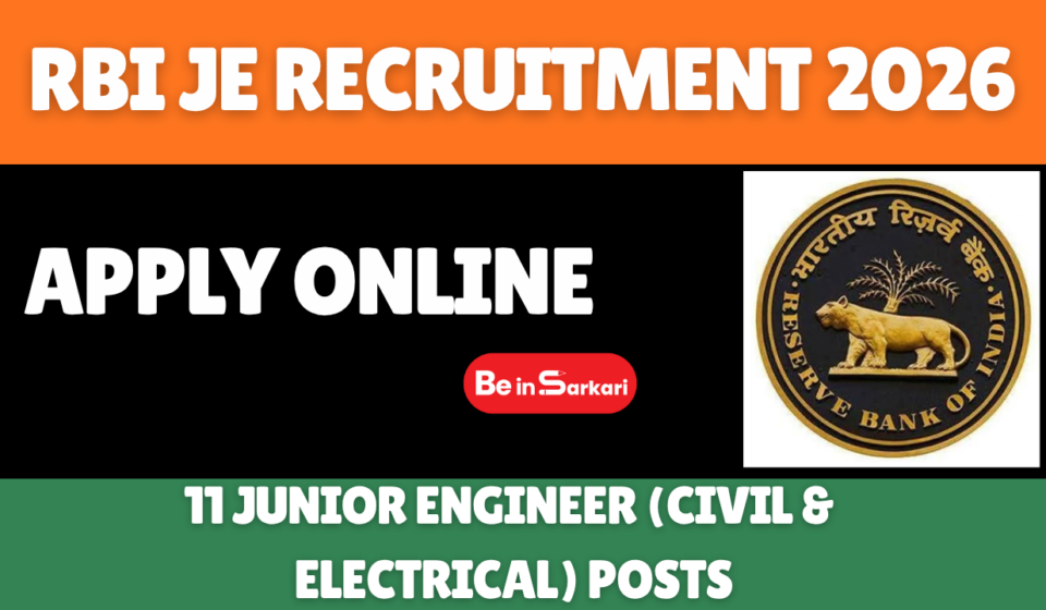 RBI JE Recruitment 2026