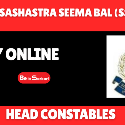 SSB Head Constable Recruitment 2026