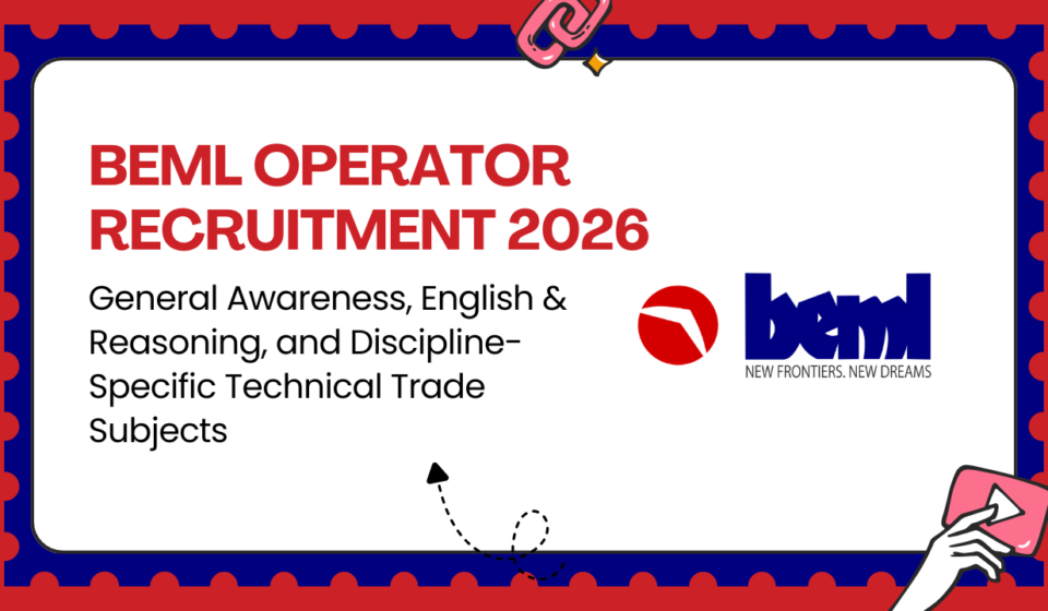 BEML Operator Recruitment 2026 Apply Online for 362 Non-Executive ITI Posts